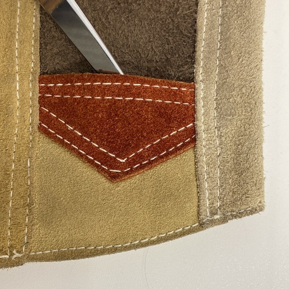 Vintage Suede Patchwork Vest Shearling Boys/Girls 8 - Picture 7 of 12